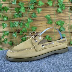 SPERRY Boat Shoe  Boys Y 4 Medium‎ Athletic Brown Leather Slip On